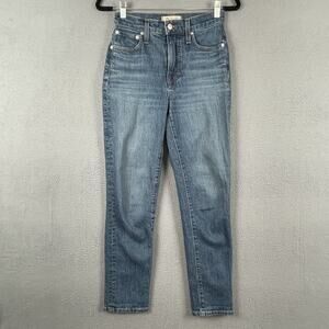 Madewell Jeans Womens 23 Blue The Perfect Vintage High Rise Straight Denim USA